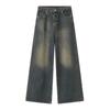 RogueWave Men Denim Pants Straight Droop Vintage Loose Bottom Straight Wide Leg Casual Male Trousers Korean Style