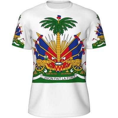 Men's Haitian Flag T-Shirt 3D Print Vintage Haiti Emblem Short Sleeve Summer Streetwear Y2K Tops Casual Oversized Tee