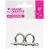 Paracord - Silver-colored Metal Clasps 3cm (ideal for Paracord) X2