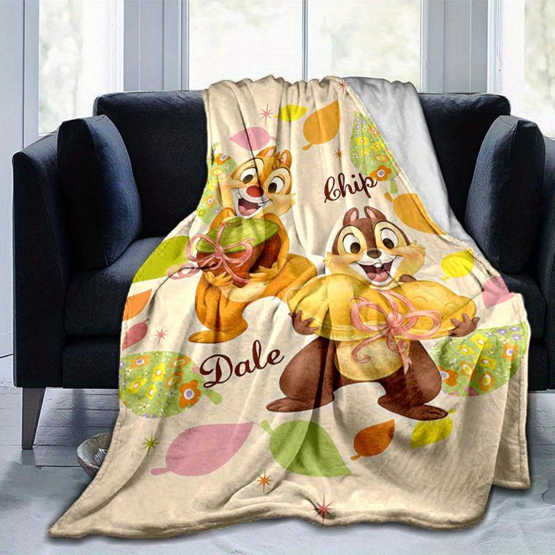 1pc, Disney Chip & Dale Throw Blanket Soft & Cozy Gift for Friends Perfect for Bed, Couch, Travel, Camping, Car, Beach, Office Nap Ideal