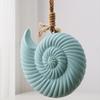 Nautical Wooden Conch Ornament with Hemp Rope Summer Ocean Beach Hanging Decoration for Farmhouse Hawaiian Tropical Party Supplies