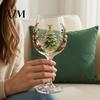 Schneemannmusterkelch Weihnachts-Stielweinglas, Schneemann/Weihnachtsmannkranz/Elch/Weihnachtsbaum Handbemalt, Elegantes Trinkglas Kreatives Stielglas für