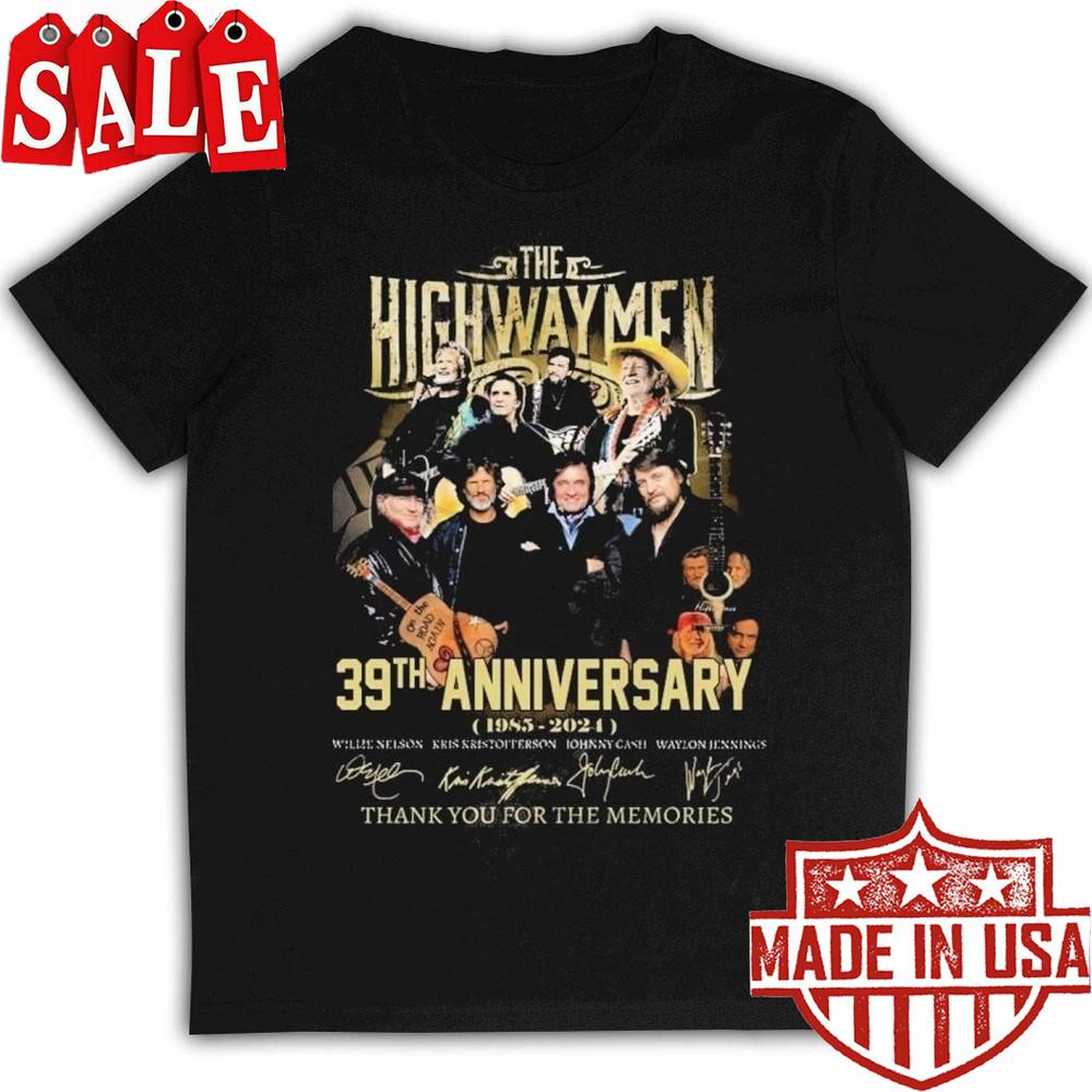 

The Highwaymen 39-я годовщина 1985-2024 Спасибо за воспоминания Футболка Унисекс Футболка XL