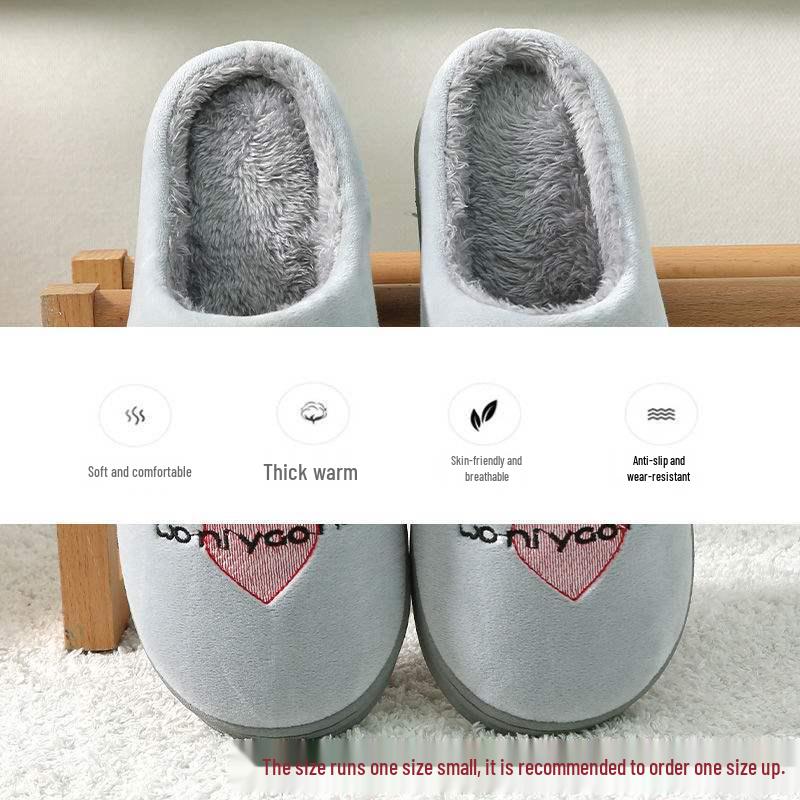 Pantoufles en coton peluche pour hommes et femmes - Hiver, Antidérapantes, Semelle épaisse, Fourrées, Chaussures d'intérieur chaudes