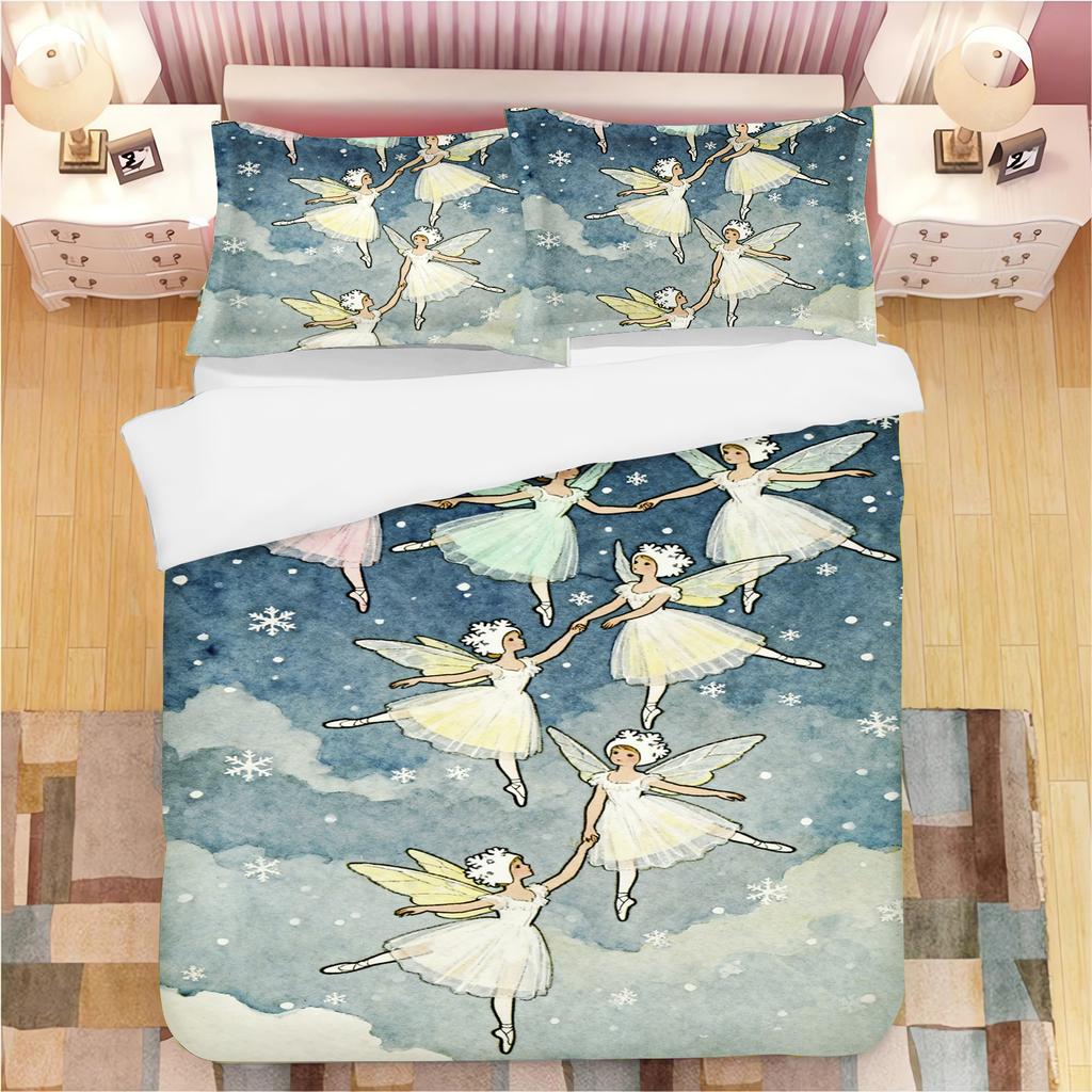 2/3-Pcs Ballet Girl Printed Down Duvet Cover, Various Sizes Of Bedding Decoration, Soft And Machine Washable