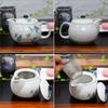 Waza no Kura Stylish Japanese Tableware Kutani Ware Teapot Pot with Bird Design and Tea Strainer Ceramic Brand Tableware Made in Japan Birthday Gift