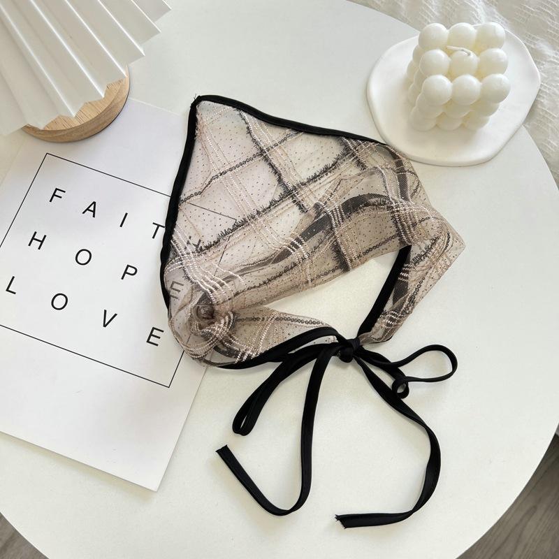 French Lace Scarf Triangular Binder Hair Band Photo Travel Photography Versatile Headdress Seaside Thin Scarf Shawl