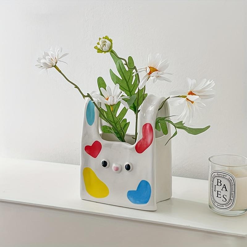 Keramik Handtaschenvase, kleine Blumenvase, einzigartige dekorative Vase Stilvase