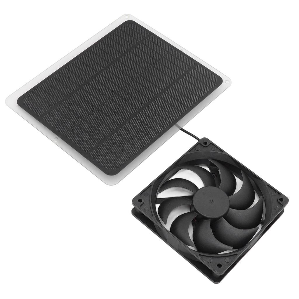 10W Solar Panel Fan Kit Lightweight Solar Charger Panel Fan for Greenhouse Pet House Tree House