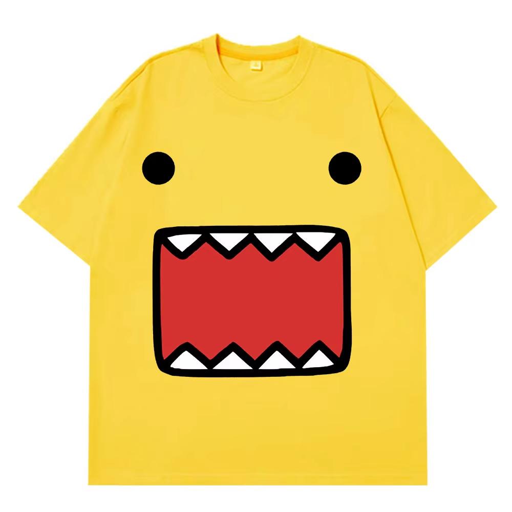 Funny Domo Kun Graphic Print Tshirt Men Women Loose Casual Oversized Oneck Cotton Streetwear Harajuku Fashion Summer New Tee