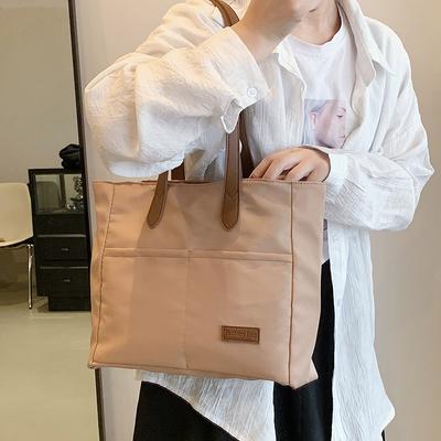 Large Capacity Bag Women's New Summer Oxford Cloth High-end Shoulder College Student Commuting Tote Bag