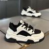 2025 Spring Men's Breathable White Trendy Thick Sole Skate & Casual Dad Shoes