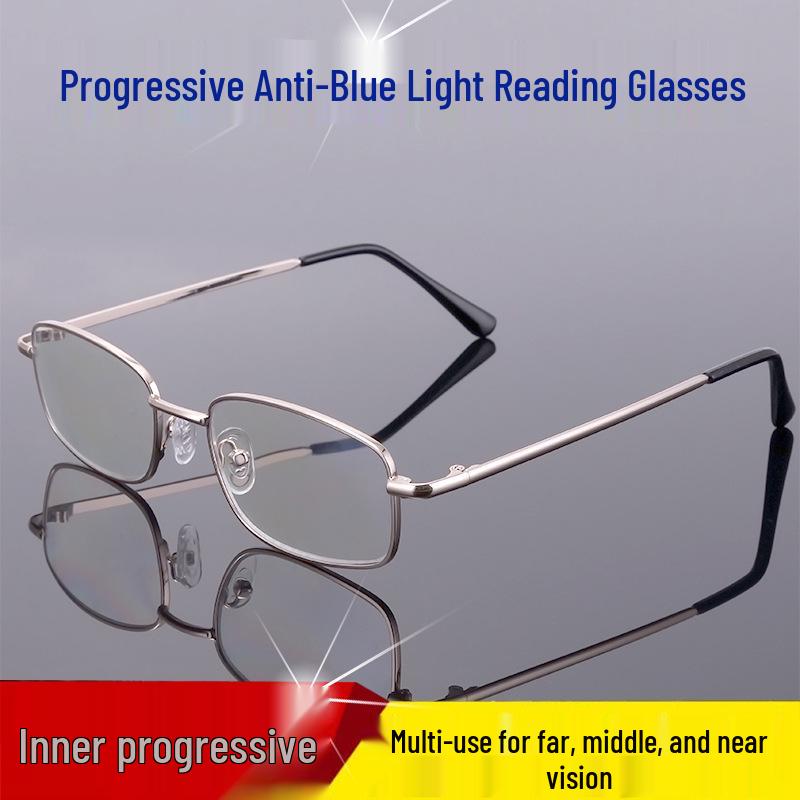 New TR90 Multifocal Progressive Sports-Style HD Reading Glasses, Anti-Blue Light, Suitable for Near and Distance Viewing