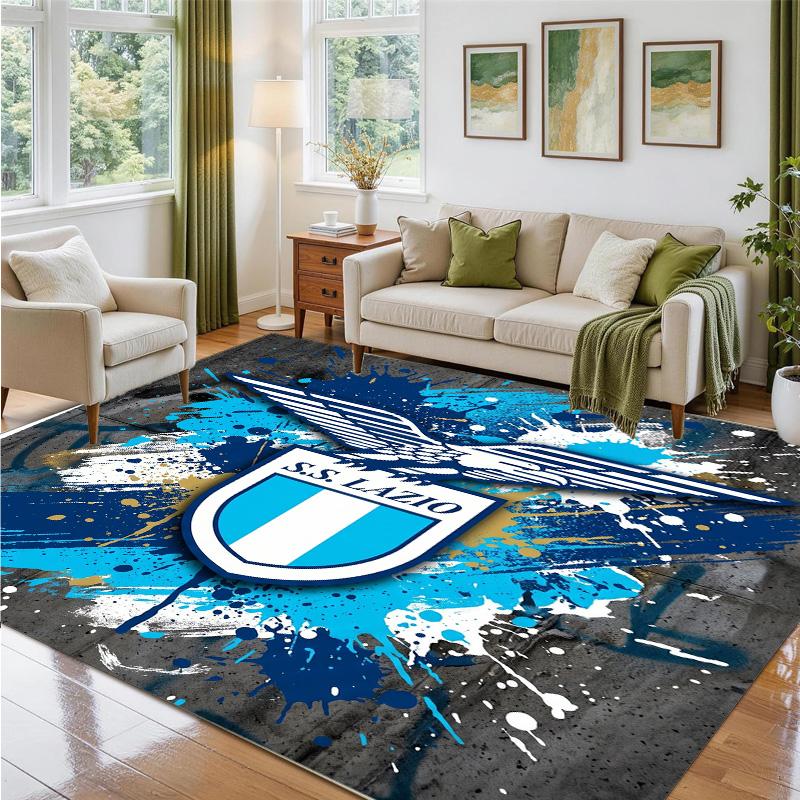 Lazio FC Design Crystal Velvet Rug Soft Decorative Mat for Bedroom Entrance