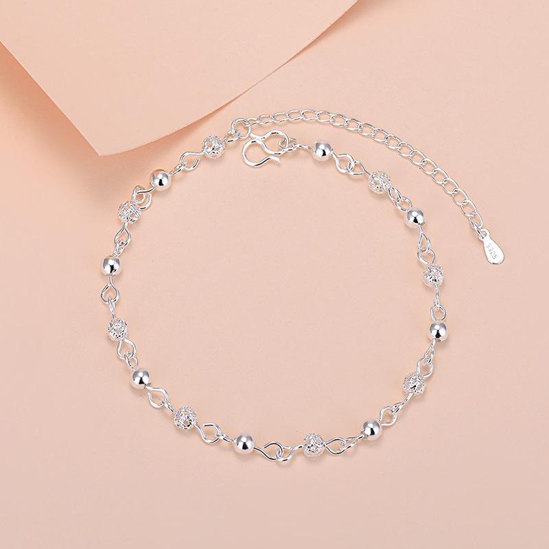 925 Silver Lucky Bead Charm Bracelet For Women Chain Round Bangles Fashion Luxury Quality Jewelry Christmas Accessories
