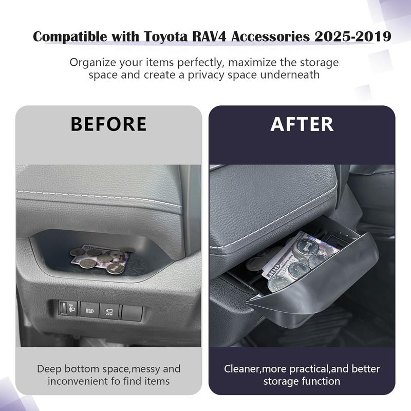 HGWEI Driver's Drawer Storage Box for Toyota RAV4 -2025 Center Console Organizer Interior Drawer Storage Tray Accessories