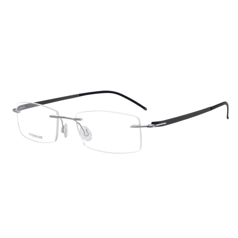 

Ультралегкие очки из чистого титана в оправе для мужчин, брендовые дизайнерские очки по рецепту для женщин, модные квадратные оптические очки без оправы чёрный
