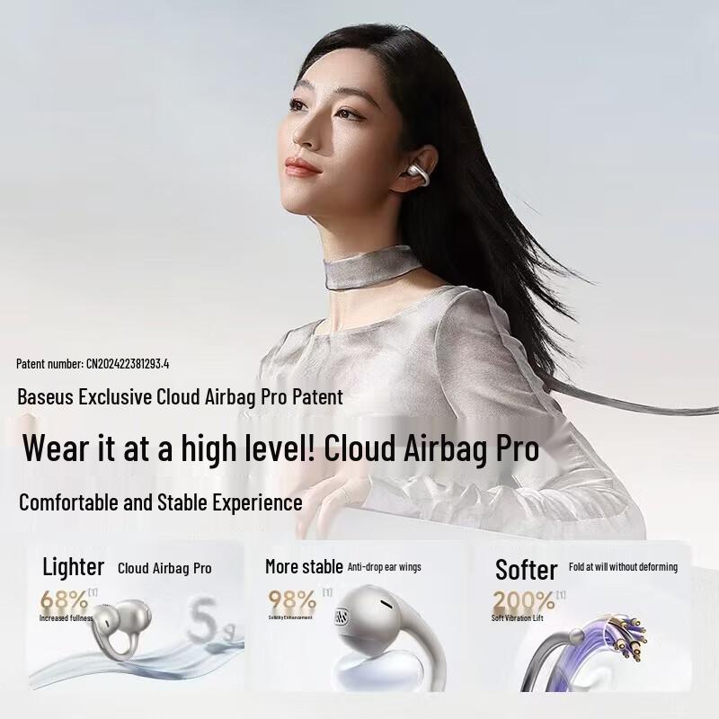 Baseus MC1 Pro AI Open-Ear Clip-On Bluetooth Headphones