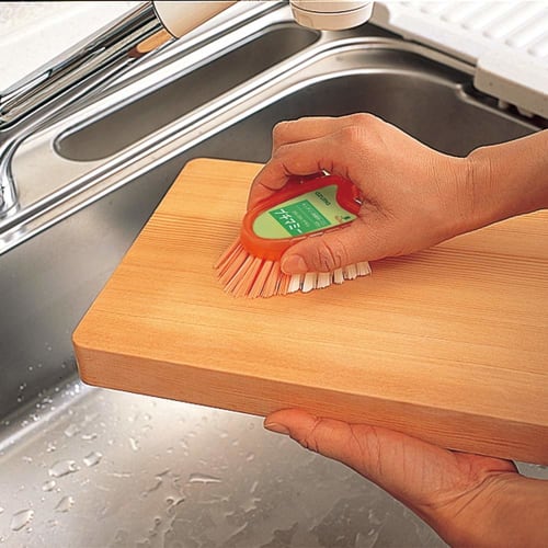 Azuma Industrial TK Scrubbing Brush, Petit Mommy, 12.5 X 7 X 3.5 Cm, Orange, for Scrubbing Even Small Areas