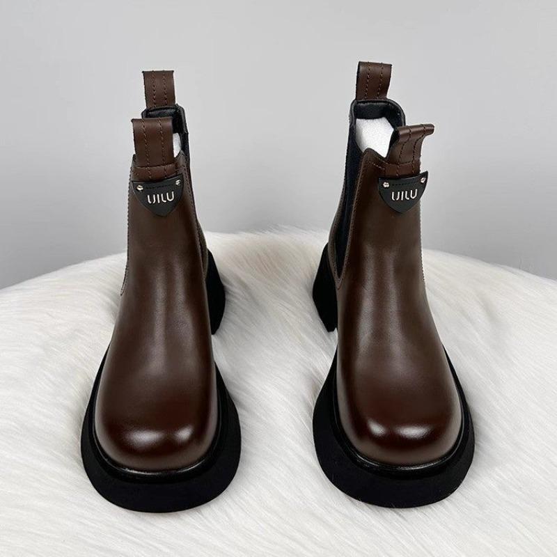 Stivali alla moda stivali Martin da donna nuovi autunno e inverno velluto testa di mango suola spessa stivali in pelle sottile