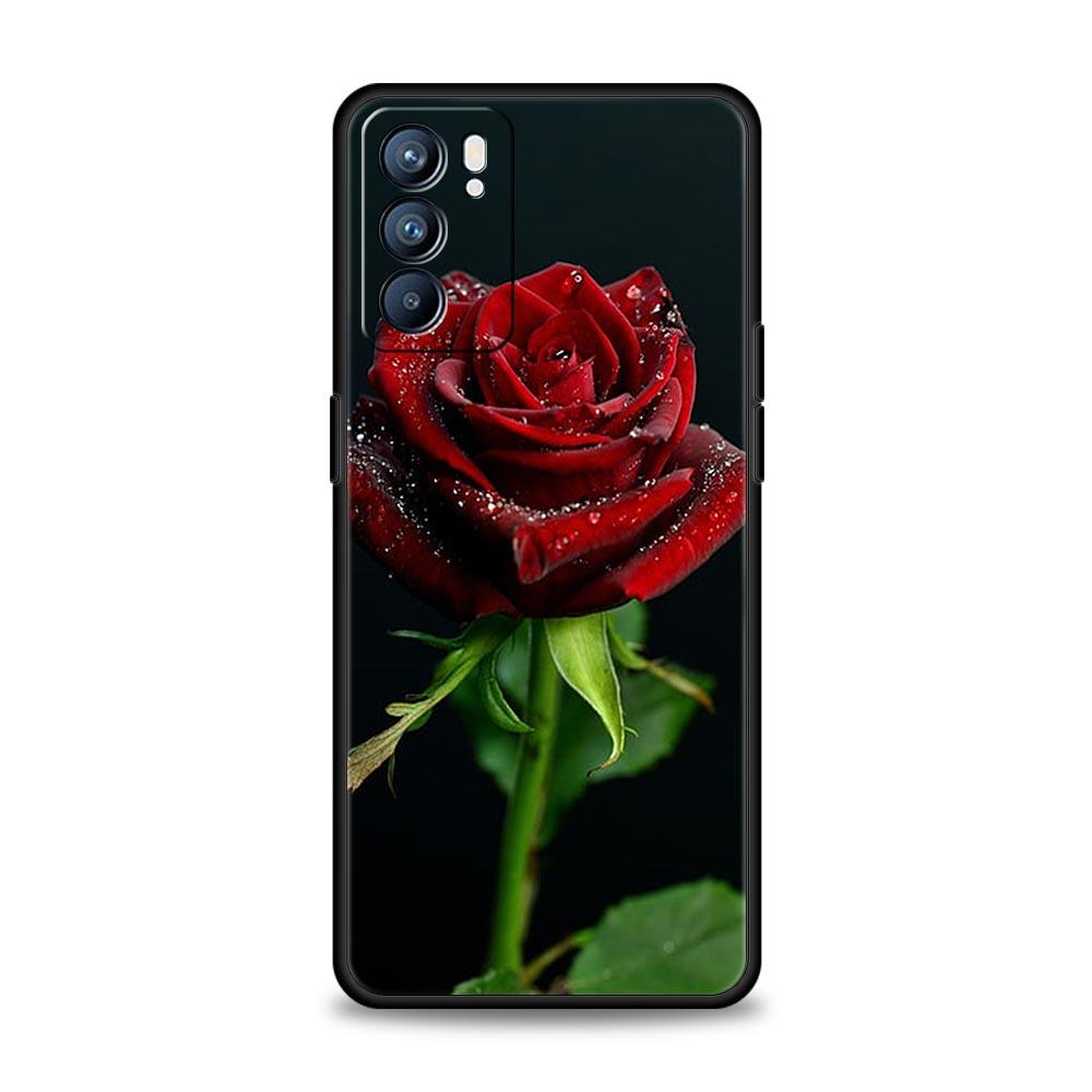 Beautiful Red Rose Flowers Phone Case For Oppo Reno8 Reno7 Reno6 Pro A54 5G Find X6 X5 A53 A52 A9 A15 A95 A17 A16 A57 A31 Cover