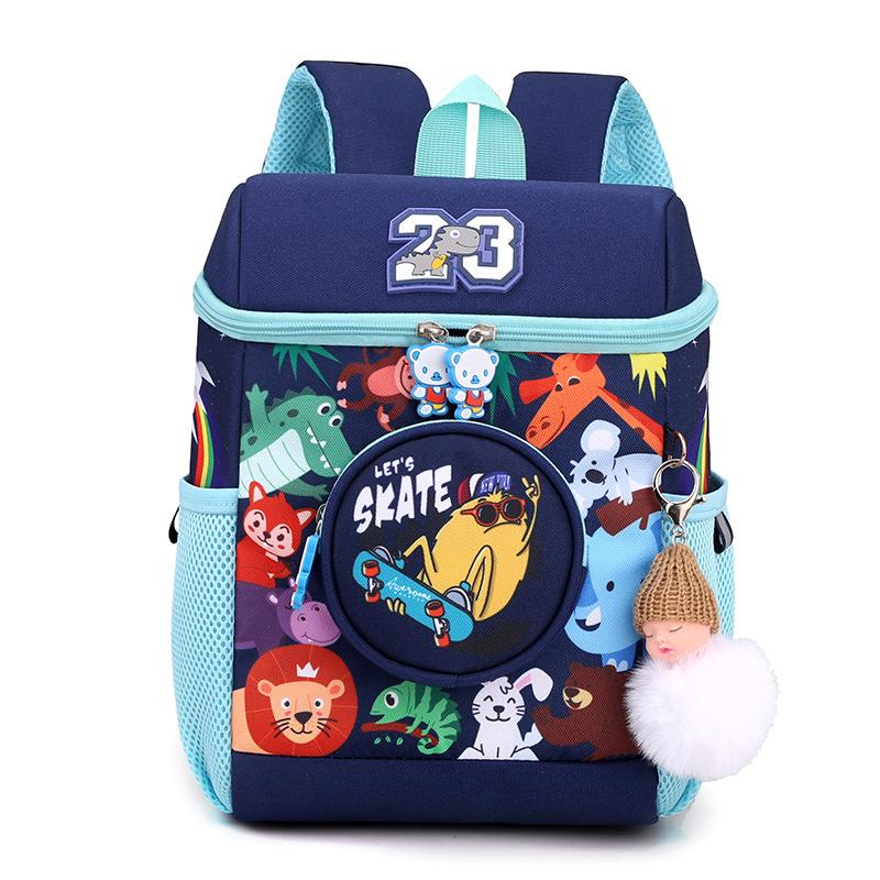 Children Bag School Backpack Sleeping Plush Doll Animal Pattern Pendant Nylon