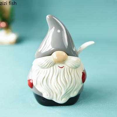 Set di barattoli per condimenti di Natale in ceramica, barattoli per spezie, scatola per condimenti, saliera, contenitore per conservare, barattoli per condimenti, accessori da cucina