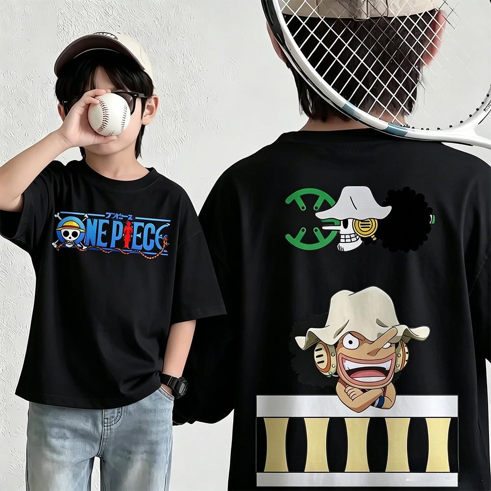 Summer New Arrival One Piece Pattern Tshirt unisex anime print casual shortsleeved fashionable streetwear top Y2K style