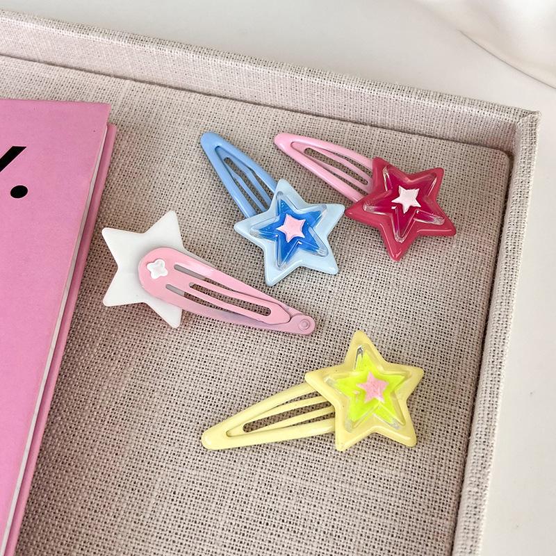 UXSL Sweet Cute Colorful Stars Hair Clips For Girls Lovely BB Hairpins Hair Decoration Pentagram Barrettes Kids Hair Accessories