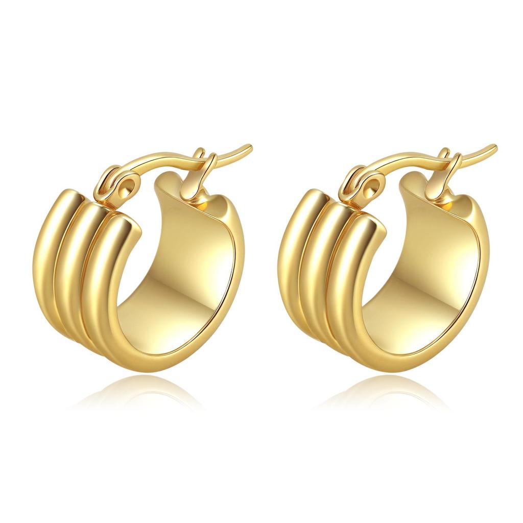 2025 Hot-Selling Titanium Steel Large Hoop Earrings - Simple Round Wire Design