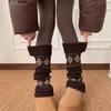 Fair Island Jacquard Retro With Pantyhose Knitted Calf Cover Women'S Autumn And Winter Thickened Warm Wool Stockings