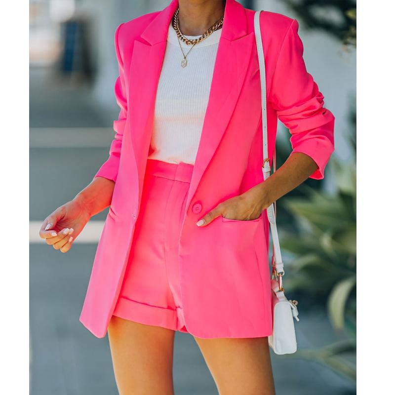 Women's Spring and Autumn New Leisure Long Sleeved Small Suit OL Temperament Professional Slim Fit Top Coat