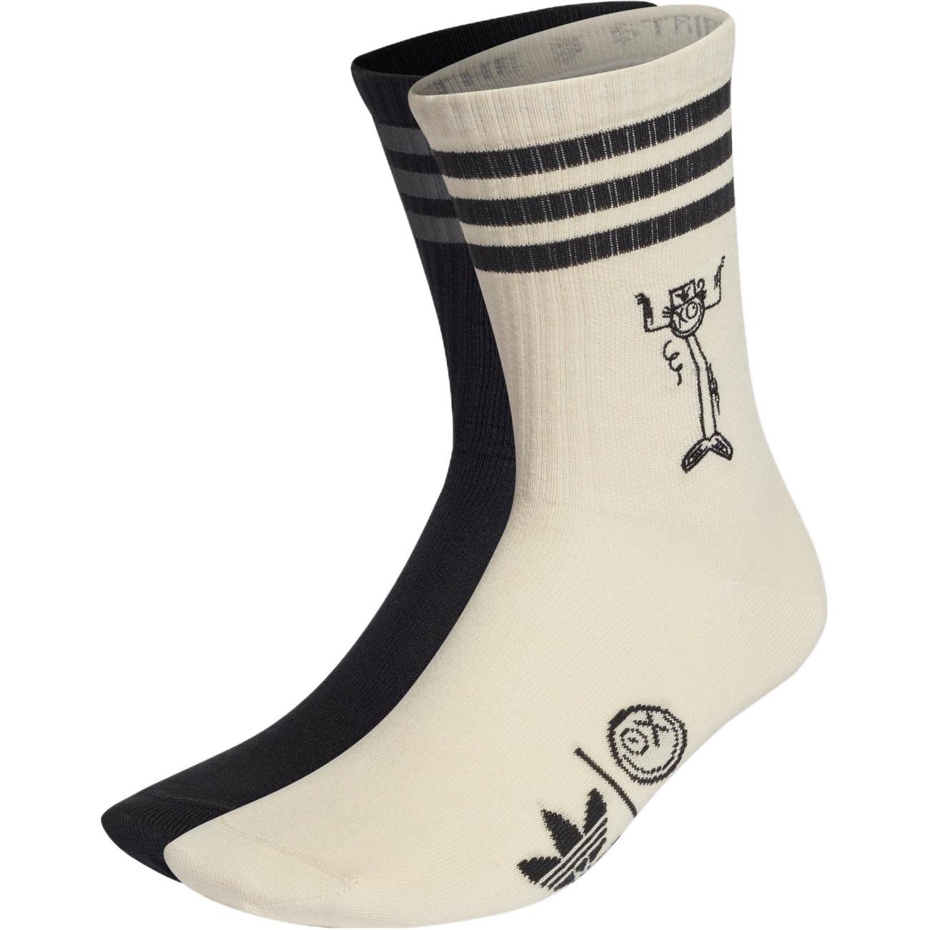 Adidas Originals Crew Socks Men s 2 Pack Black/White HK2814 L
