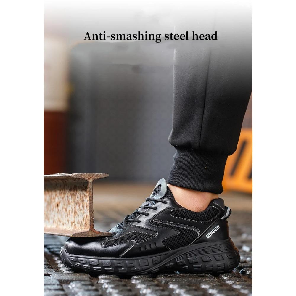 Sicherheitsschuhe für Herren, Anti-Smash- und Pannenschutz, Arbeits-Sneaker mit Stahlkappe, leicht, bequem, Schutzstiefel