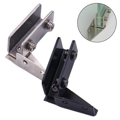 2Pcs Glass Door Hinge Accessories Silver/Black Color