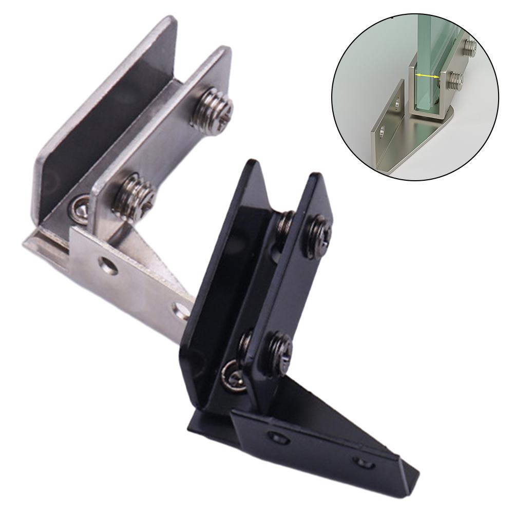Glasklämma Glasdörrshängsel För Icke-perforerad Glasdörr 2st Enkel Installation Ersättning Silver/Svart Färg Användbar