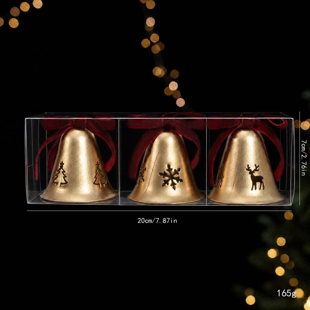 Christmas Bell Ornament Iron Iron Christmas Bell Bell Hanging Decor Metal Christmas Tree Ornament For Window Home Holiday Party