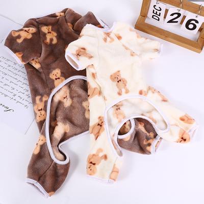 Haustierkleidung, süßer kleiner Bärenpullover, Herbst und Winter, vierbeinige Hundekleidung, Katzenkleidung, Flanell
