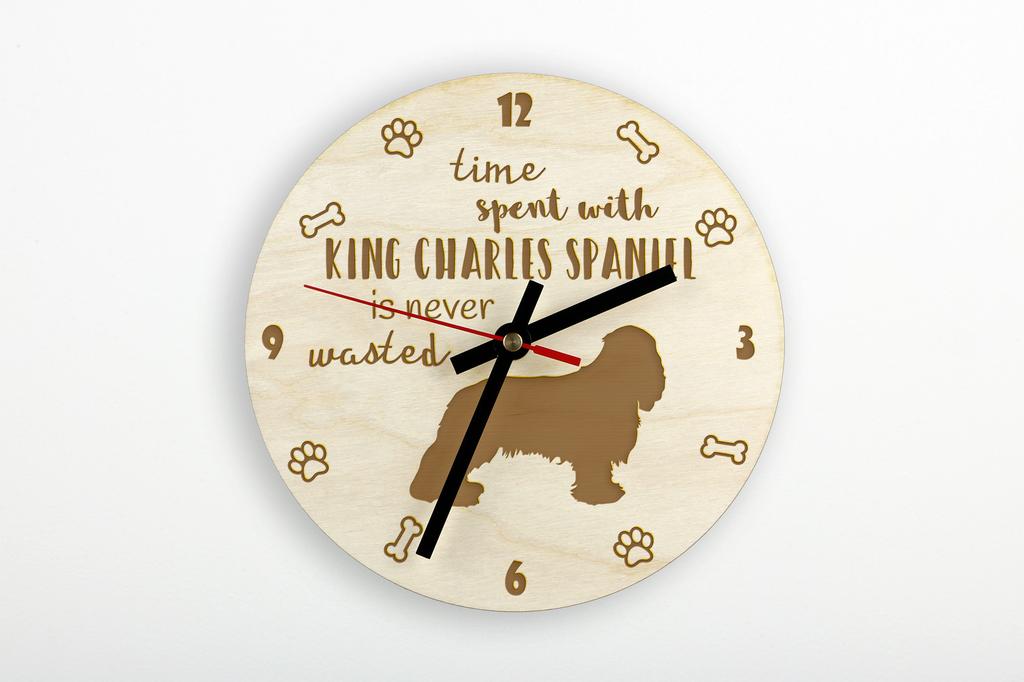 Cavalier King Charles Spaniel - clock with dog, wooden clock with engraving, personalised clock by Art-Dog
