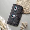 Cool Skeleton Print Women Long Wallet Fashion Portable Multi Slot Card Holder Purse