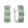 Silver Earrings with Natural Emerald, Cubic Zirconia (2172413)