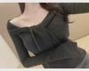 South Korea's Dongdaemun New Sexy Lace-Up Knit Sweater – Flirty Collarbone-Revealing Design