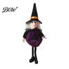 Creepy Witch Doll Ornament Halloween Plush Pom Hanging Decoration, Pumpkin/Ghost/Black Cat/Witch Home Decor Accessory for Tree, Porch, Window