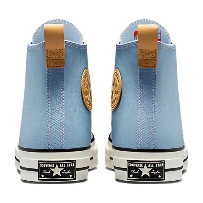 Converse Chuck 70 Denim Fashion High Trendy Casual High Top Espadrilles Unisex Blue White Orange