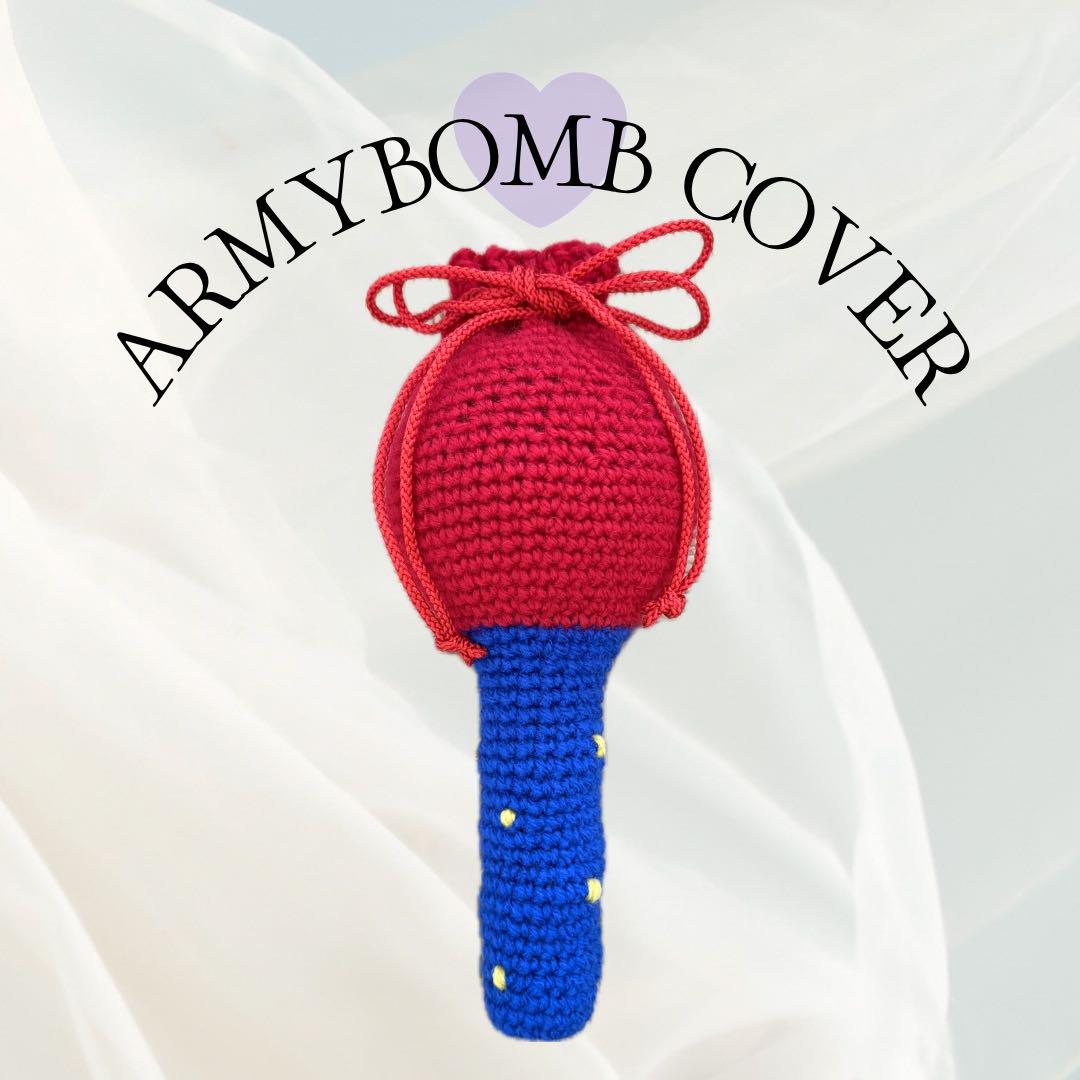 

[USED] BTS AmiBomb Cover, Hand-Knitted, Knitted Doll-Style Protective Case, Army, Korean Fan