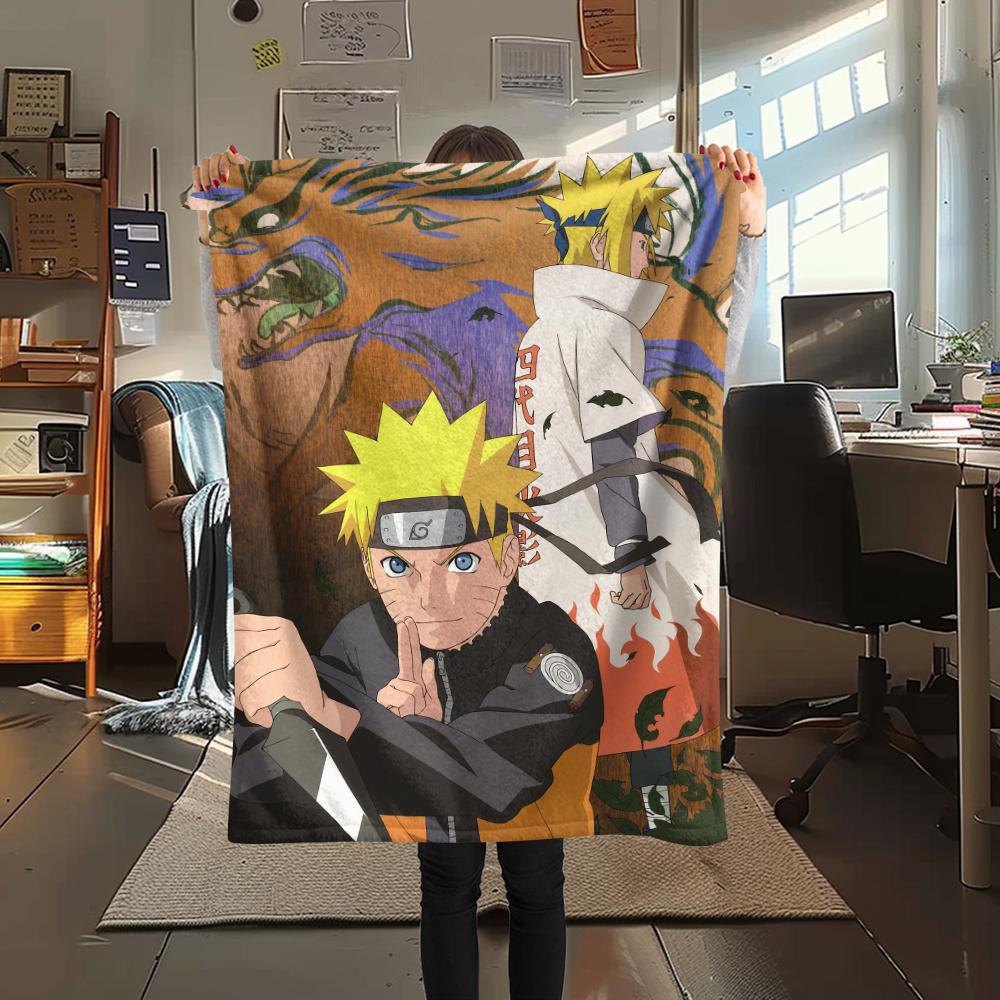 Cartoon Character Naruto pattern Flannel Blanket, High quality Comfortable for All Seasons, Home Decor, Warmth and Comfort, Perfect for Gifts.