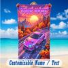 Adventure Journey Theme Beach Towel Personalized Custom Name & Text Soft Quick Dry Beach Towel for Swimming Travel