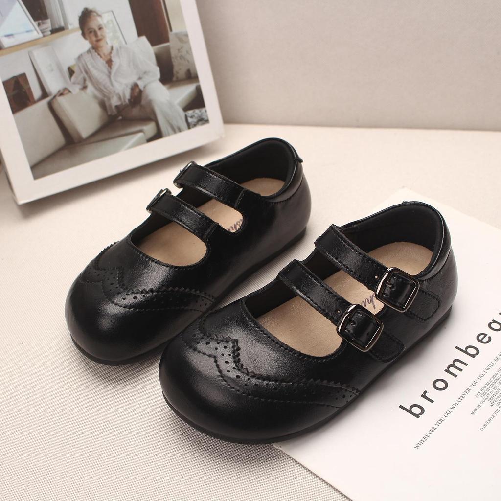 Scarpe in Pelle Retro Britanniche per Bambini Primavera 2026 - Scarpe Nere da Principessa per Bambine Piccole