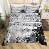 Black White Piano Keys Musical Symbols 3D Printed Bedding Set Cozy Duvet Cover King Queen Twin Size Birthday Gift Bedroom Decor