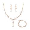 Elegant Women's Crystal Jewelry Set: Necklace, Earrings, Bracelet for Evening Dress